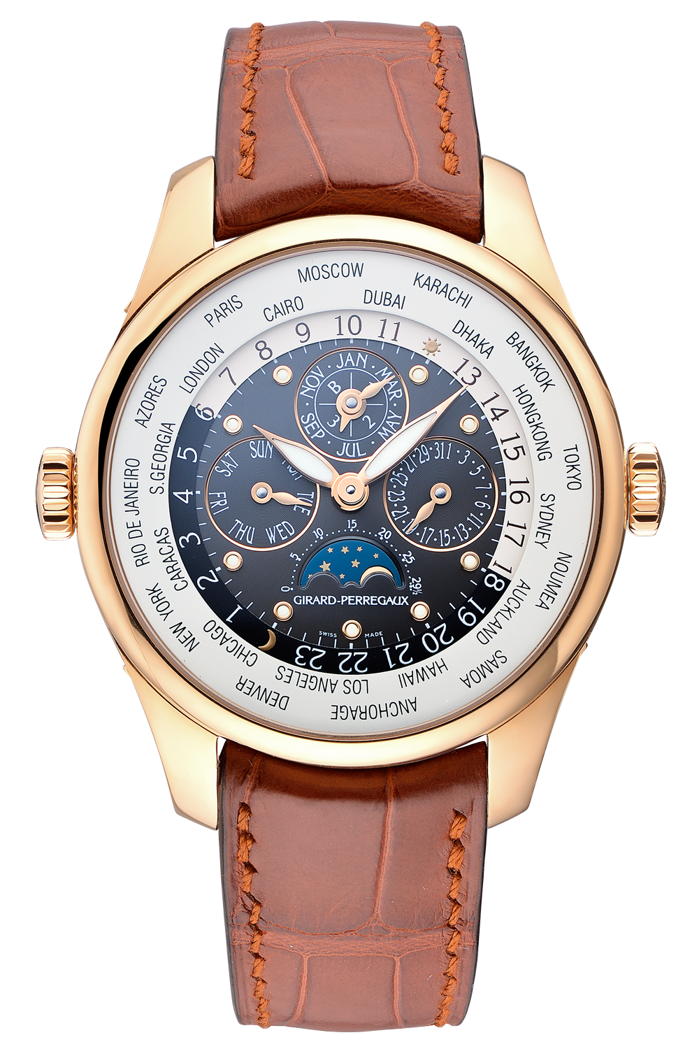 Часы Girard Perregaux World Time Perpetual Calendar 90280 (37059