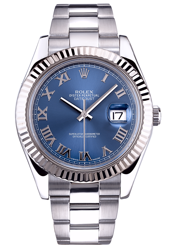 Rolex Datejust II Blue Roman Dial 116334 11784