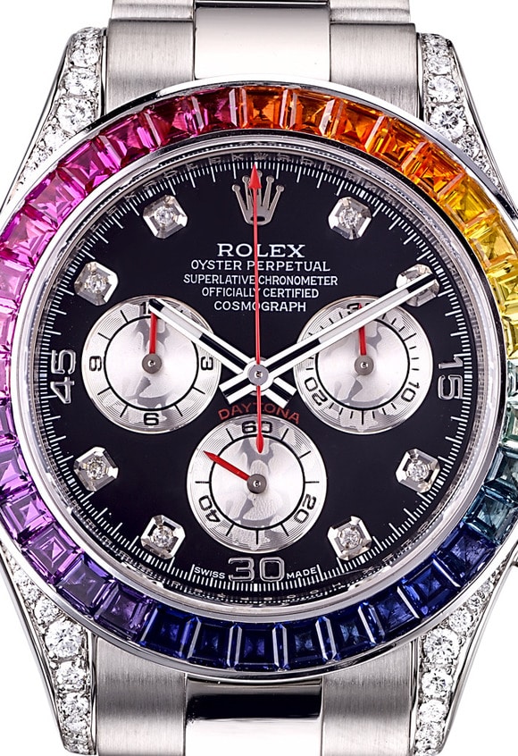 Часы Rolex Daytona 40 mm Rainbow White Gold Diamonds Aftermarket 116509H  (11880) купить в Москве, выгодная цена - ломбард на Кутузовском