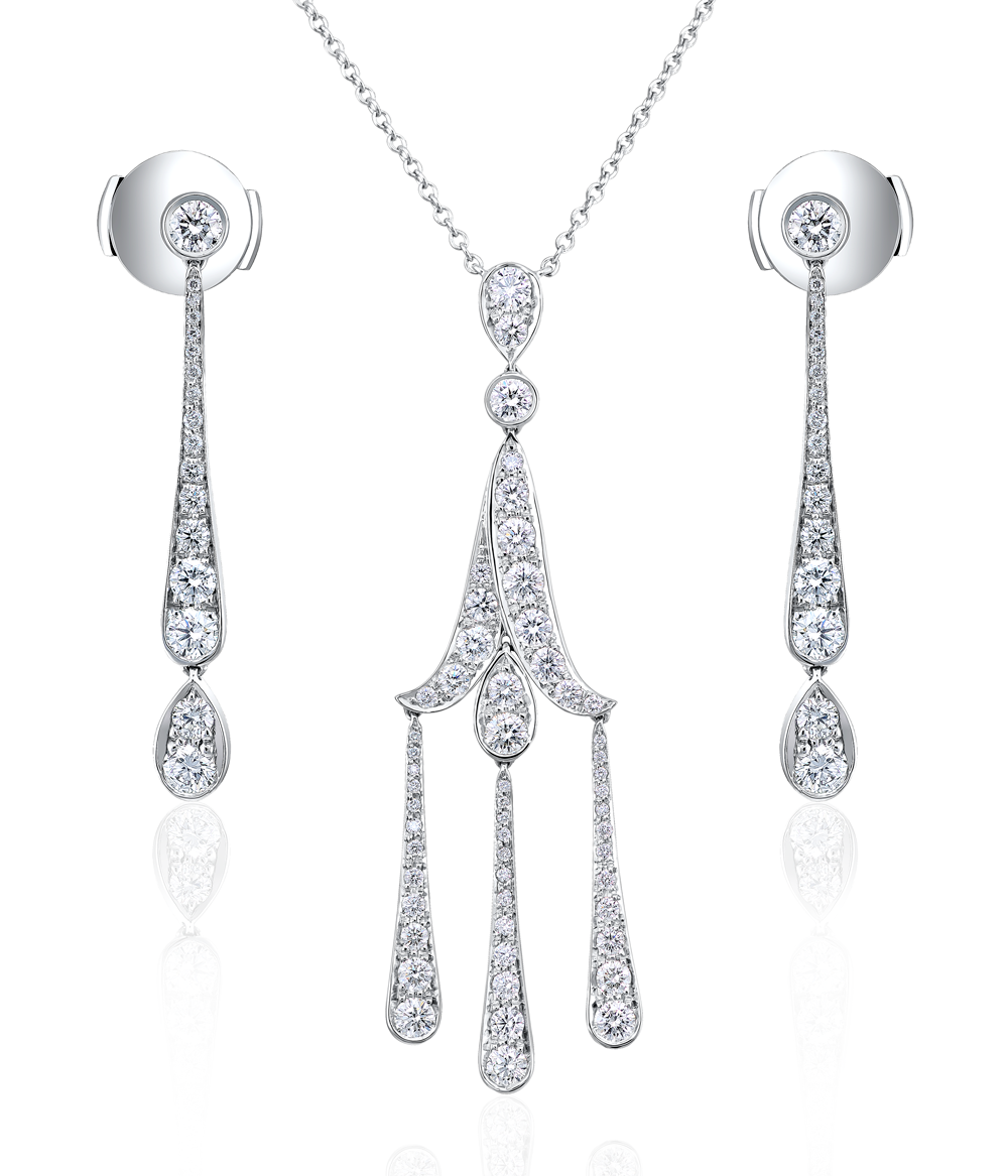 Tiffany Co Legacy Jazz Collection Pendant and Earrings 13168