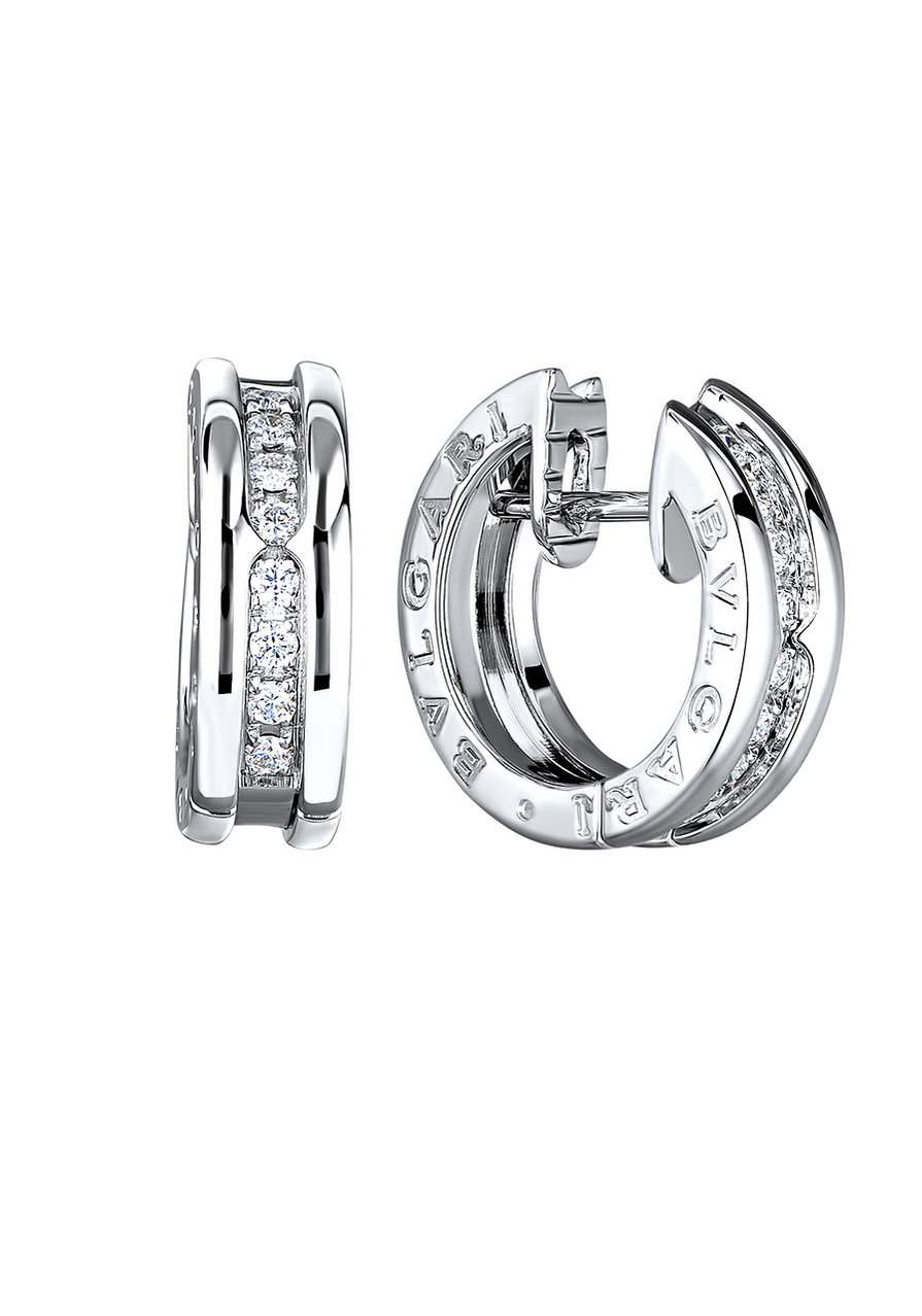 Bvlgari B.Zero1 Small Diamond Hoop Earrings OR855540 13577