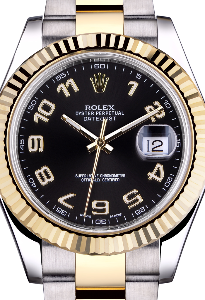 Rolex Datejust II Steel Yellow Gold Black Dial Watch 116333 14073
