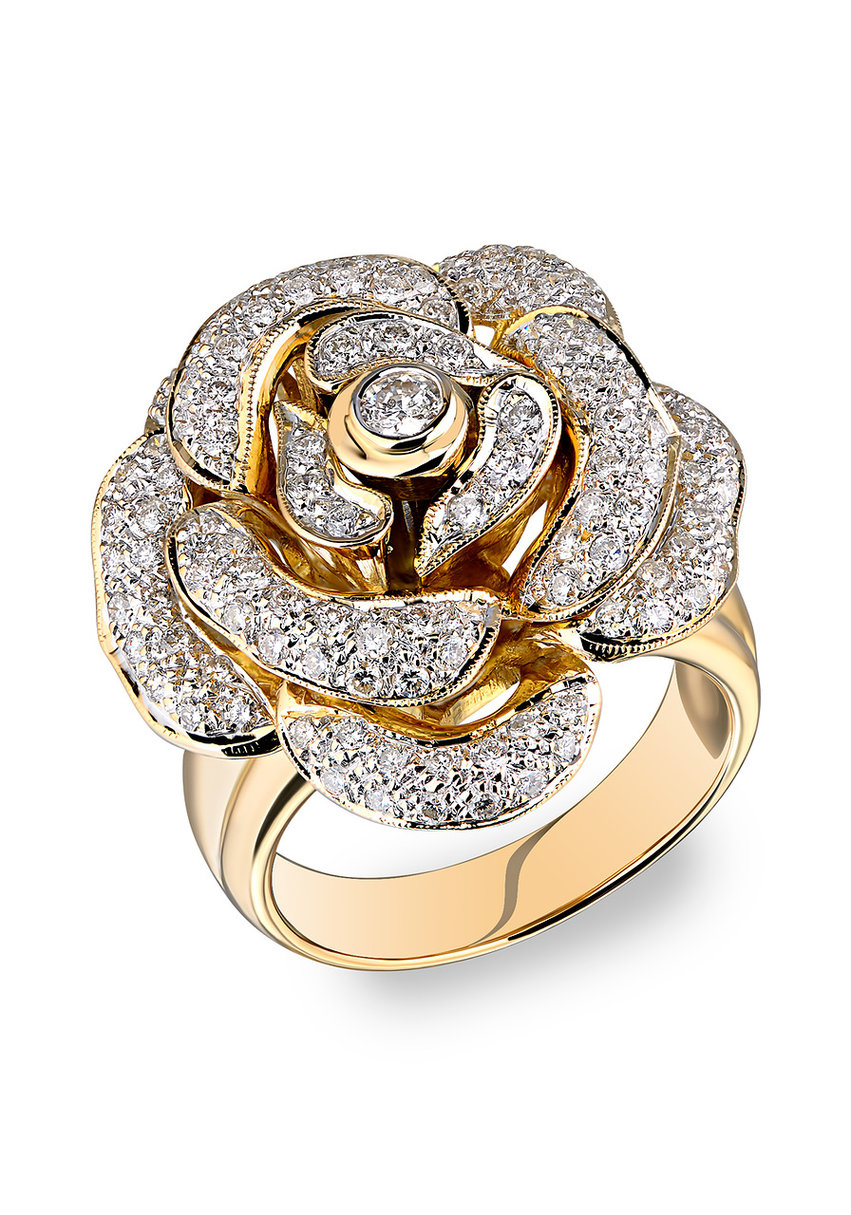 Yellow gold on sale rose ring