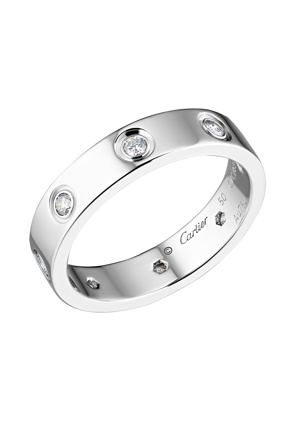 Cartier love top ring 8 diamonds