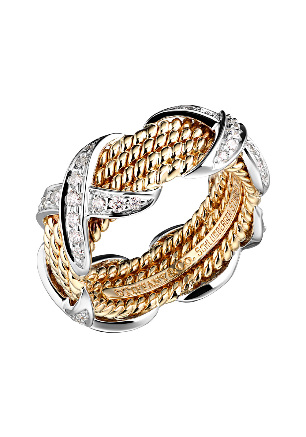 Tiffany Co Schlumberger Rope Four row X Ring 19760