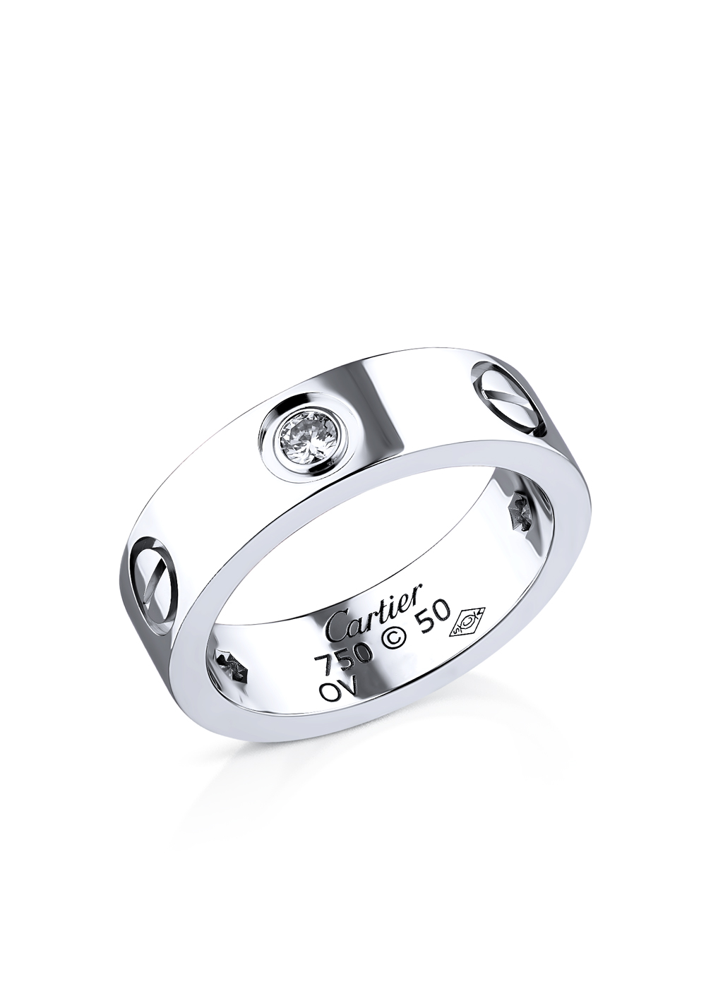Cartier Love 3 Diamonds White Gold Ring B4032500 13256
