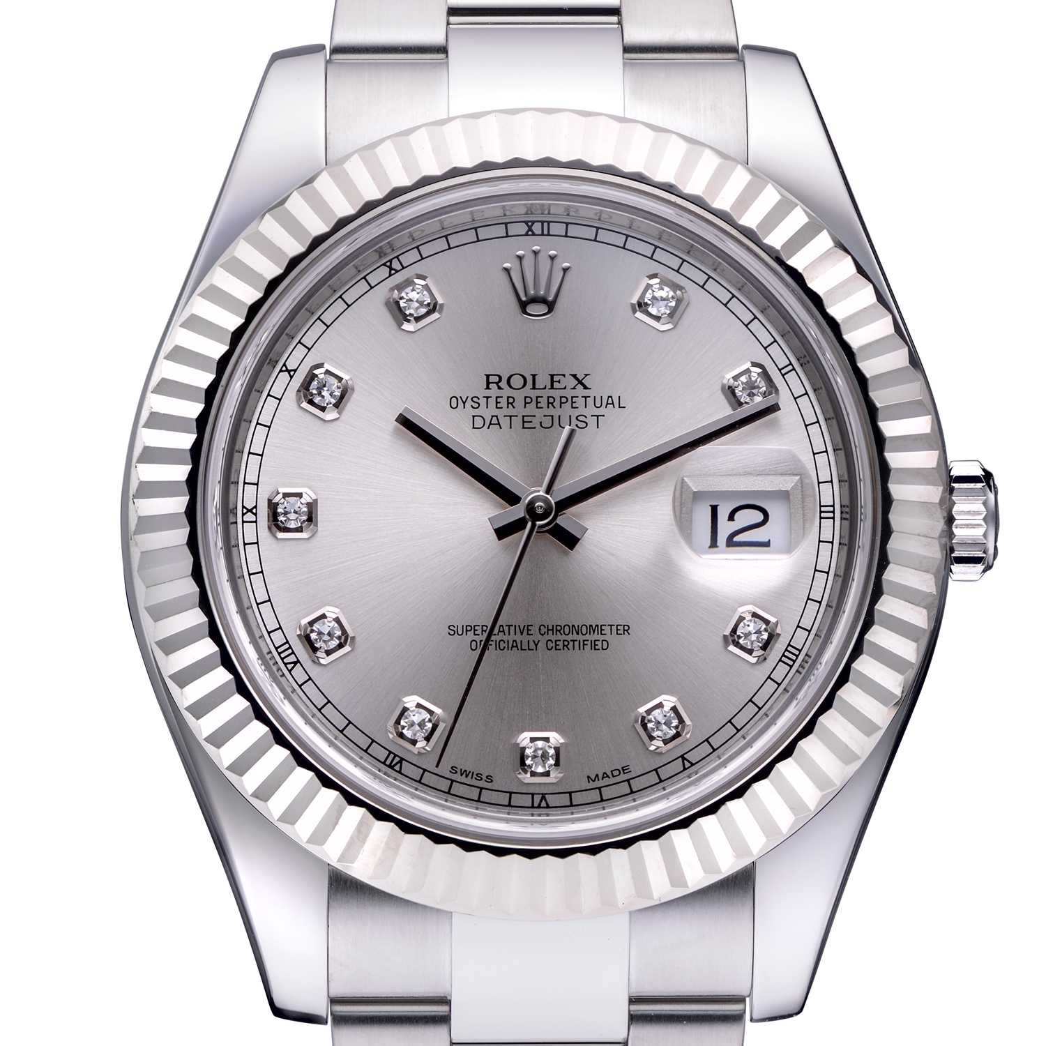 Rolex Datejust II 41 mm 116334 Silver Diamonds 116334 20367