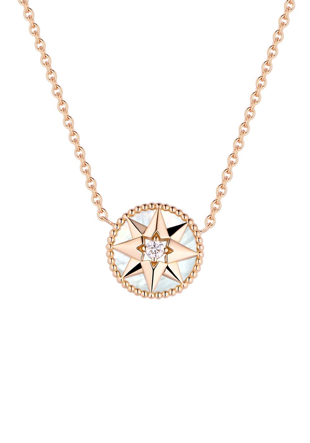Dior Yellow Gold Rose des Vents Necklace JRDV95005 22317
