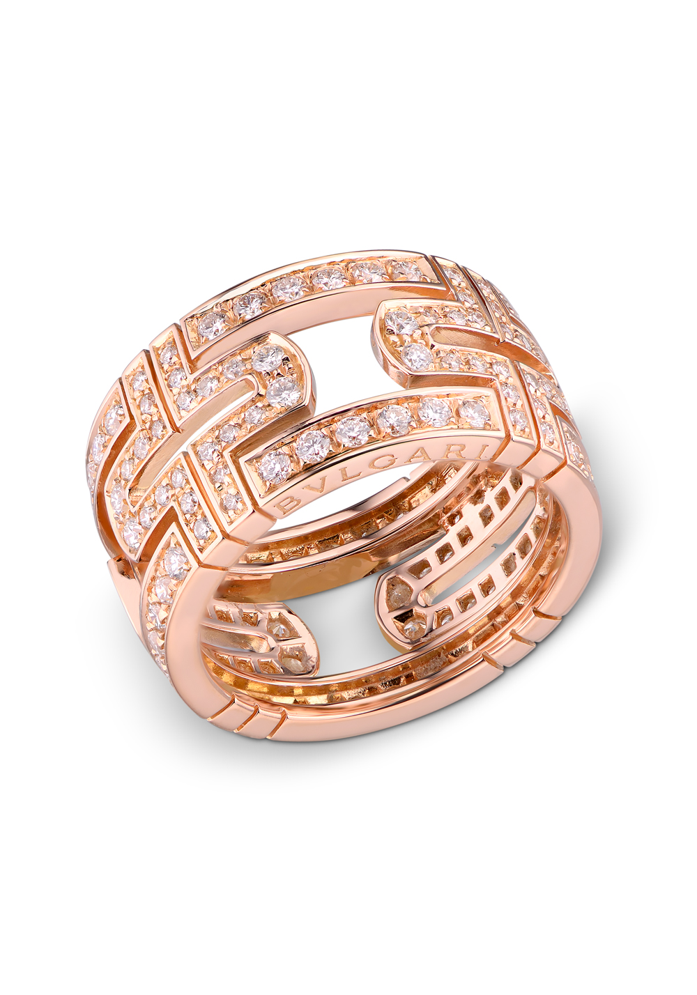 Bvlgari Parentesi Rose Gold Diamonds Ring AN854130 22778