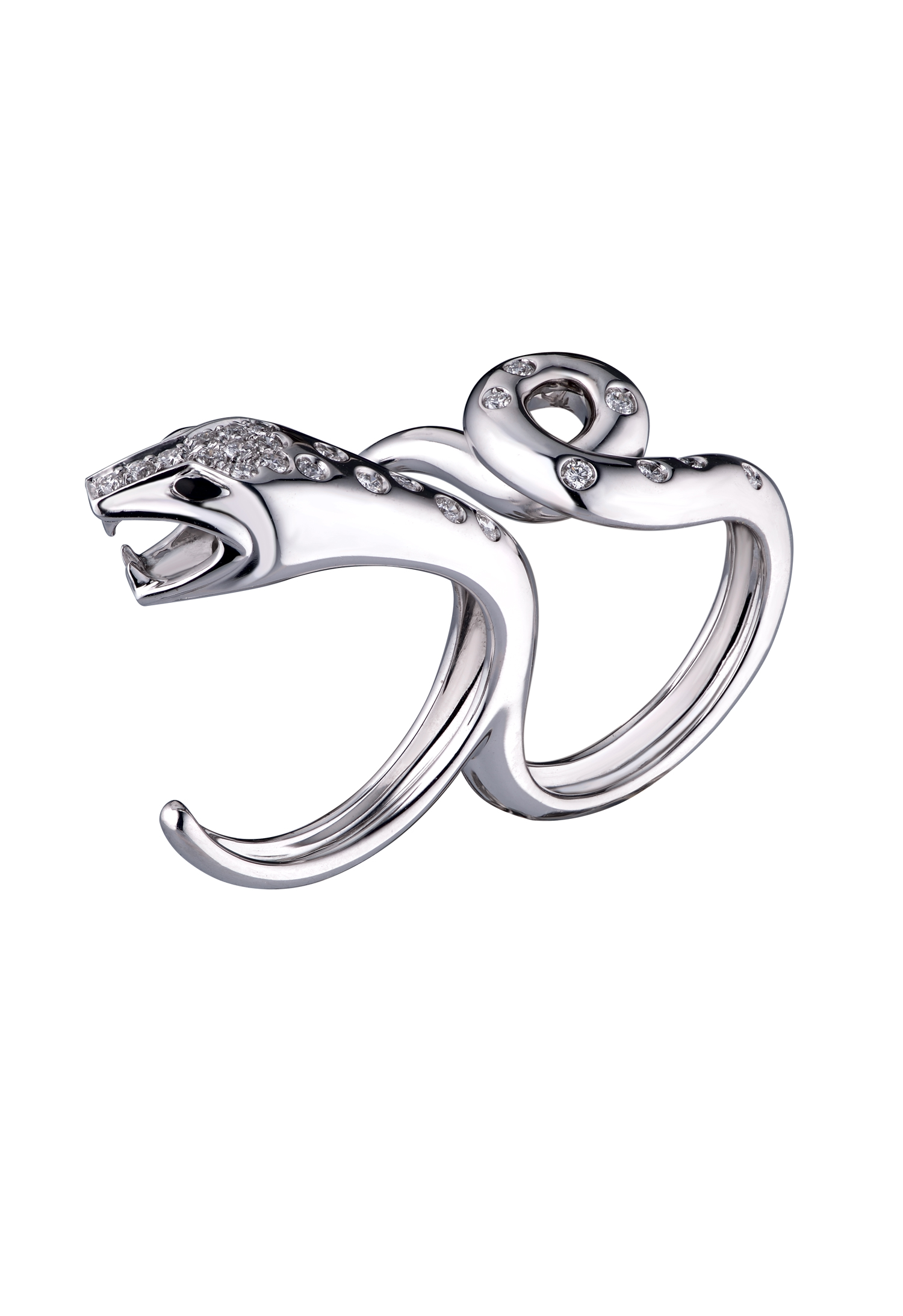 Boucheron Kaa Double Trouble Snake Diamond White Gold Ring 24095
