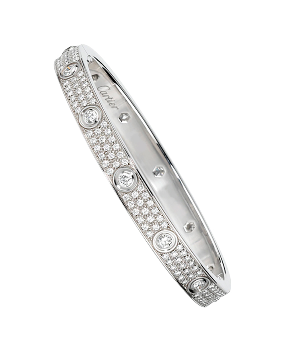 Браслет Cartier Love Diamond-Paved White Gold Bracelet N6033602 (31548) купить в Москве, выгодная цена - ломбард на Кутузовском