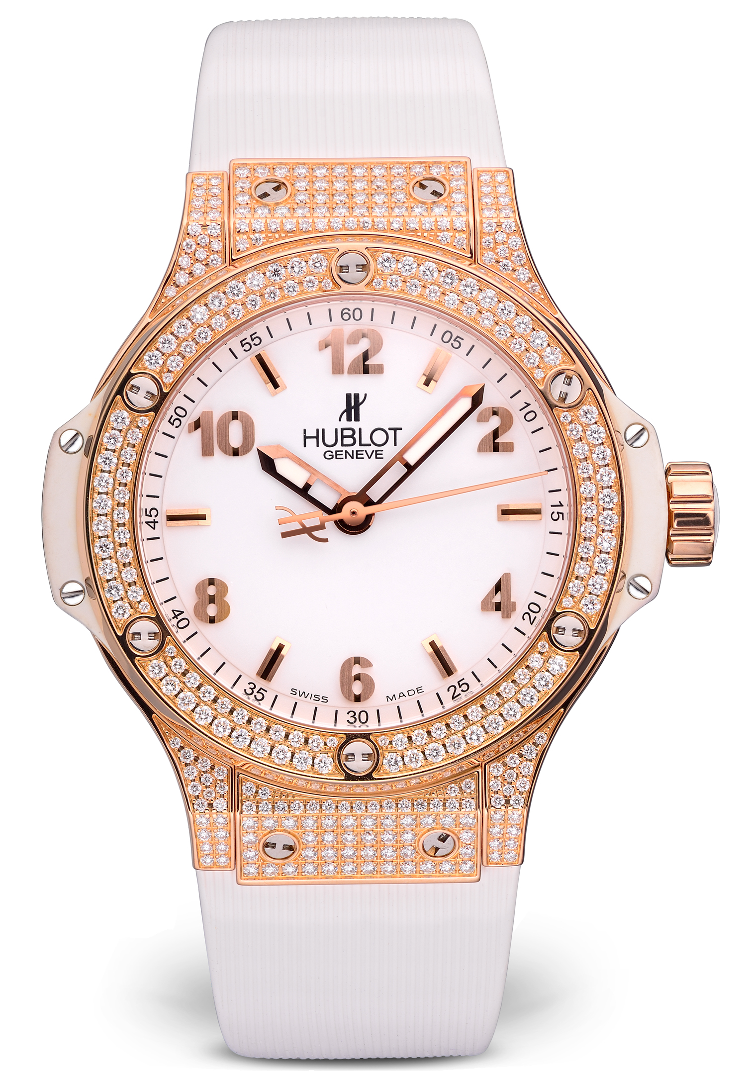 Hublot Big Bang 38 mm Rose Gold White Pave Diamonds 361.PE.2010.RW.1704 35206