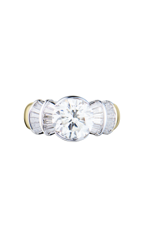 Кольцо  2,93 ct H/VS2 Round Brilliant & 0,46 ct Trapezoid (41828) №2