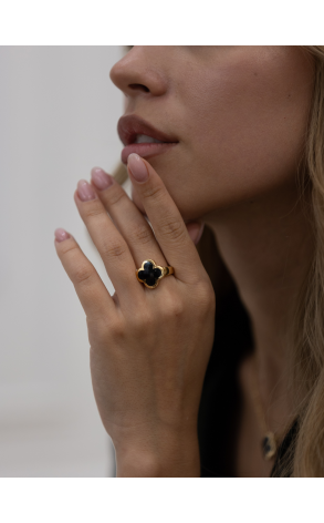 Кольцо Van Cleef & Arpels Pure Alhambra Yellow Gold Onyx Ring VCARB13800 (35374) №2