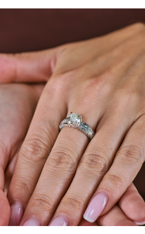 Кольцо  1,70 сt N/VS2 Round Cut Diamond & Princess Cut Diamonds 1,27 ct (40230) №3