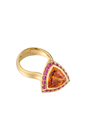Кольцо  Moving Multi-Gemstone Yellow Gold Ring (41638)