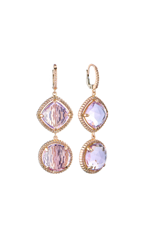 Серьги  Rose Gold Amethyst & Diamonds (42787)