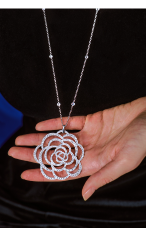Подвеска Chanel Camelia Ajoure Large Diamond (39745) №2