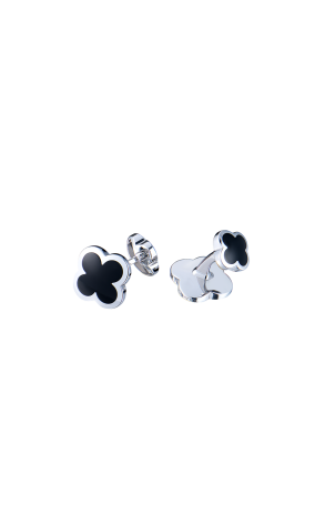 Запонки Van Cleef & Arpels Alhambra White Gold & Onyx VCARC25000 (42339)