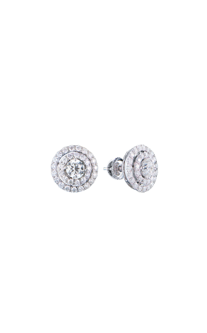 Пусеты  2,12 ct Round Cut Diamonds & White Gold (42083)