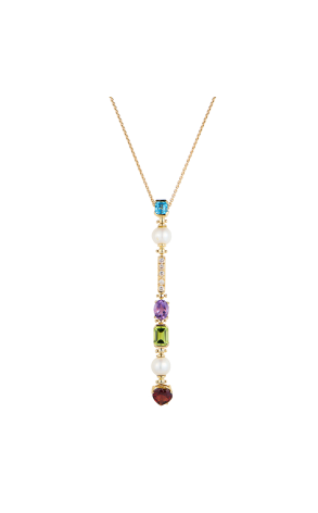 Подвеска  в стиле Bvlgari Allegra MultuGemstone Yellow Gold (42186)