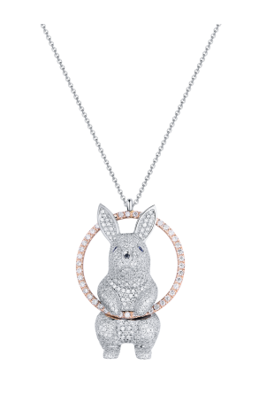 Подвеска Julian Joailliers Rabbit in Circle Pendant White Gold Diamonds (35731)