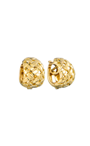 Серьги Tiffany & Co Vintage Vannerie Basket Weave Yellow Gold (43047)