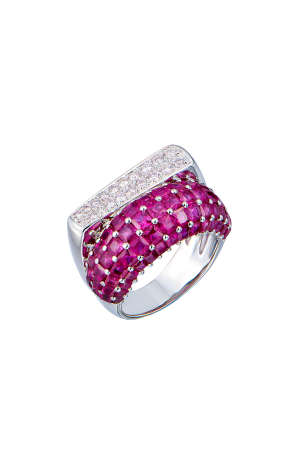 Кольцо  Ruby & Diamonds White Gold (42612)
