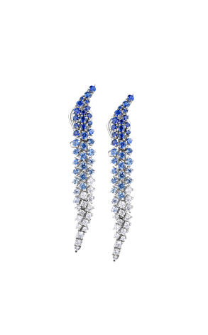Серьги Stefan Hafner White Gold & Blue Sapphire & Diamond (40827)