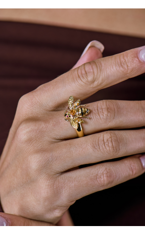 Кольцо R.Bravo Yellow Gold Bee Sapphire & Toutmaline & Enamel 002-008-578 (42573) №2