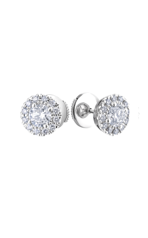 Пусеты GIA C бриллиантами 0.50 ct G/VS2 - 0.50 ct G/VS2 (36949)