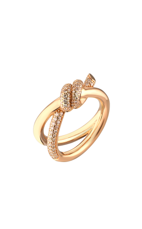 Кольцо Tiffany & Co Knot Double Row in Yellow Gold with Diamonds 69346626 (37941) №2
