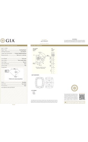Кольцо GIA с бриллиантом 2,03 сt Fancy Light Yellow/VS2 GIA (36134) №2