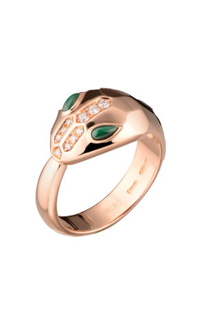 Кольцо Bvlgari Serpenti Rose Gold Malachite and Diamond (36646)