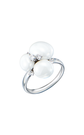 Кольцо Pomellato Capri White Gold & White Ceramic & Diamonds (43069)