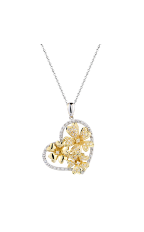 Подвеска  0,30 ct Round Cut Diamonds & White & Yellow Gold (42824)