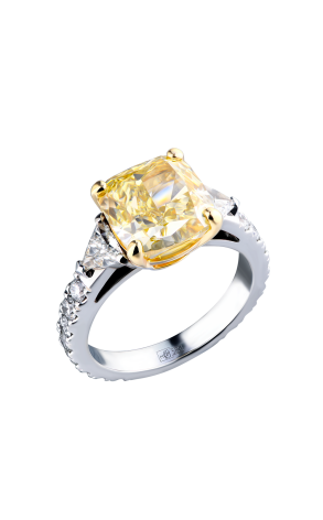 Кольцо RalfDiamonds 4,23 ct Fancy Yellow/VS2 Cushion (37130)