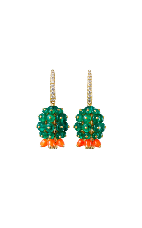 Серьги Cartier Cactus de Emerald Beads Diamonds CRH8000238 (42189)