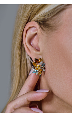 Серьги Damas Сhrysolite & Topaz & Citrine & Diamonds and White Gold (42613) №2