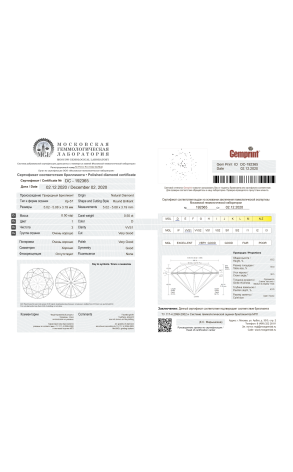 Кольцо Albedo 0,50 ct D/VVS1 Round Diamond (37004) №2