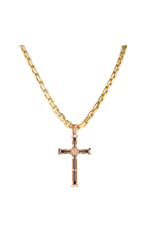 Подвеска Baraka Rose Gold Cross & 60 cm Chain Yellow Gold (41526)