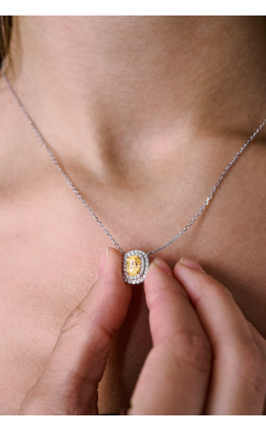 Подвеска GIA 1,00 ct Natural Fancy Light Yellow/VS1 Oval Cut Diamond (40747) №5