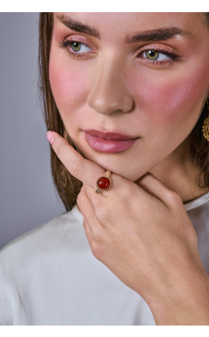 Кольцо Van Cleef & Arpels Perlée couleurs Rose Gold & Carnelian VCARPJMV54 (41004) №3