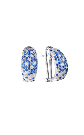 Серьги  Blue Topaz & Diamond & White Gold (43483)