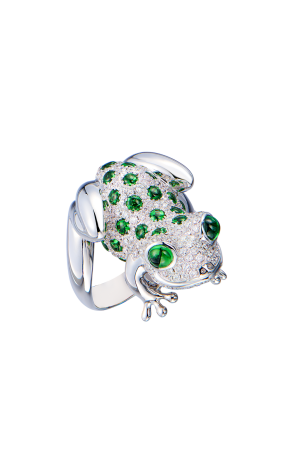 Кольцо Stenzhorn Frog White Gold & Diamonds & Tsavorites (42659)