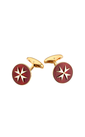 Запонки Faberge Maltese Cross Red Enamel Limited Edition one of 300 (40225)