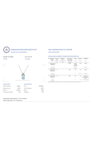 Подвеска  115,0 ct Aquamarine & Diamonds & White Gold (42326) №3
