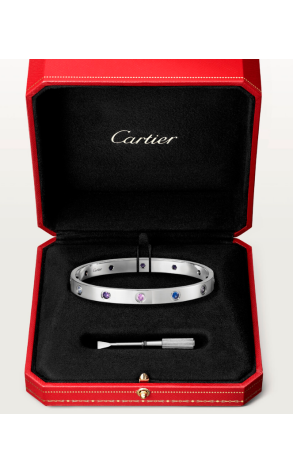 Браслет Cartier LOVE WHITE GOLD, AQUAMARINES, SAPPHIRES, SPINELS, AMETHYSTS B6036317 (37398) №5