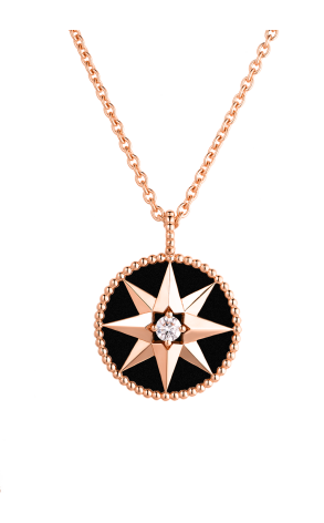 Подвеска Dior Rose Des Vents Medallion Rose Gold, Diamond and Onyx JRDV95042_0000 (36538)