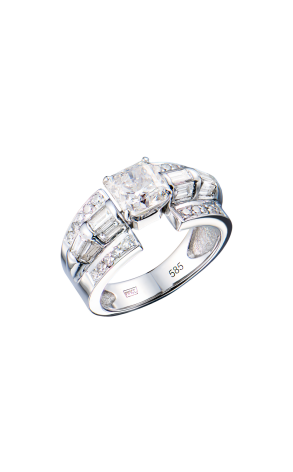 Кольцо  МГУ 1,50 сt G/SI1 Radiant Cut Diamond & White Gold (43429)